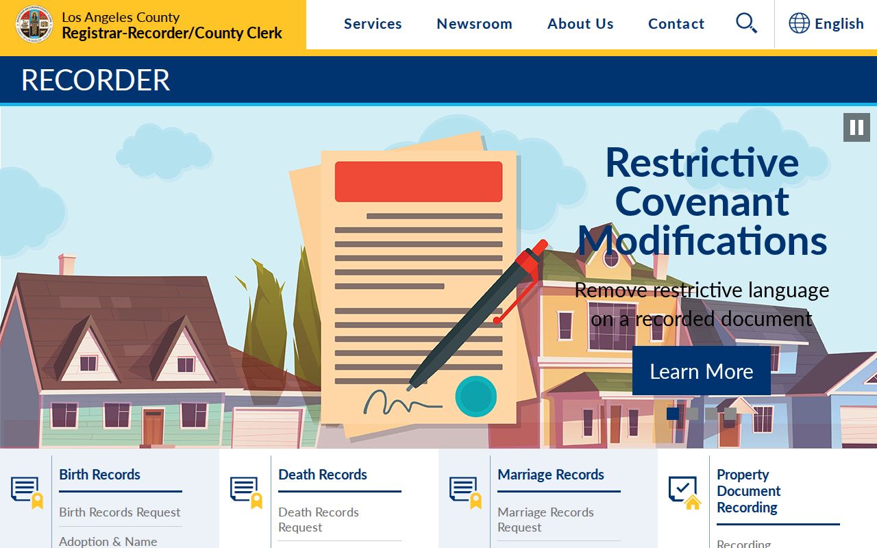 Cudahy residents directory view of Los Angeles County records services
