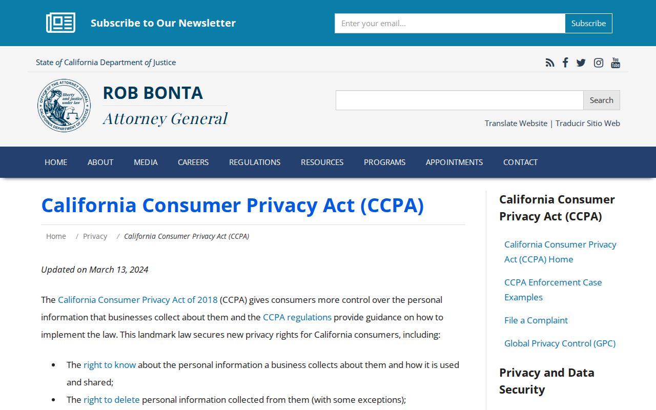 Cudahy neighbors California consumer privacy rights