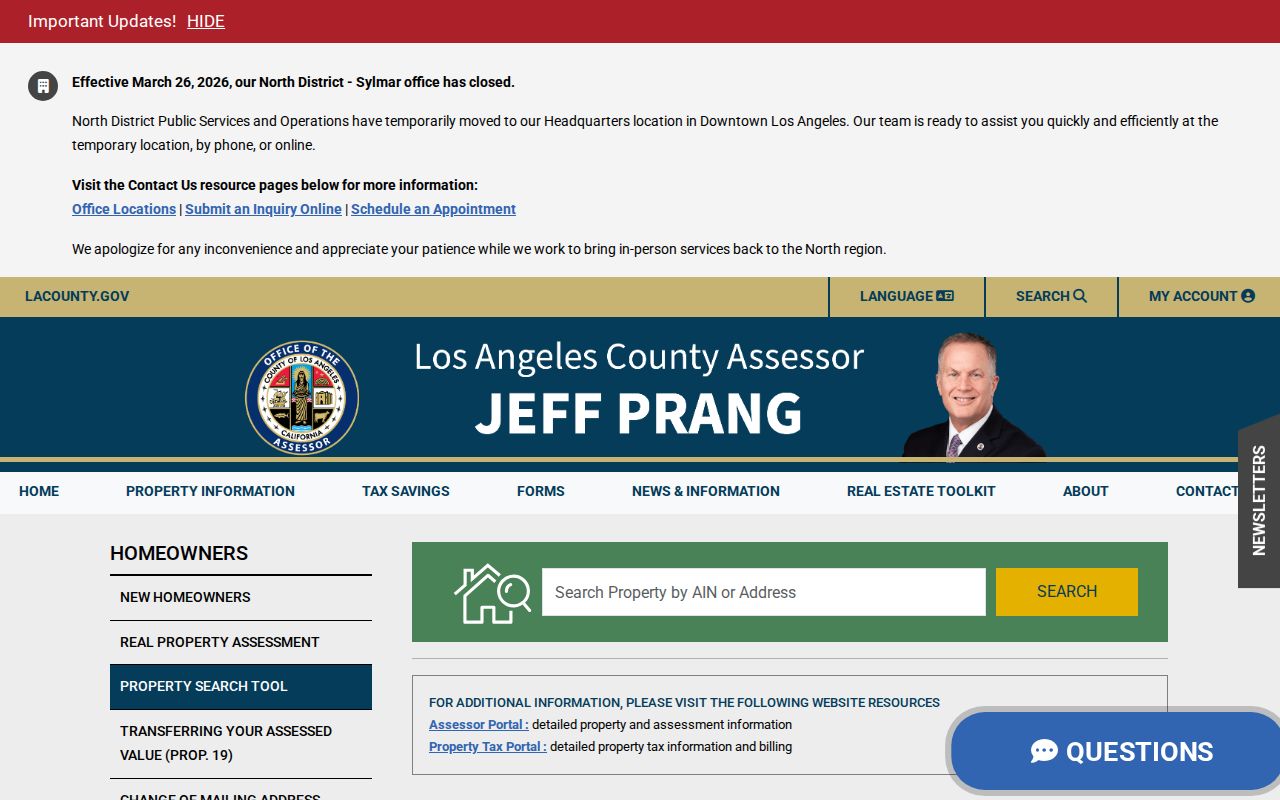 Cudahy street directory Los Angeles County Assessor AIN address search
